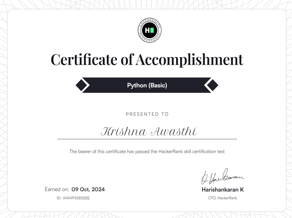 Python (Basic) Certification